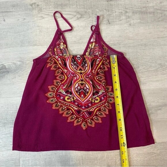 Xhilaration Boho Paisley Print Spaghetti Strap Loose 90s Tank Top Size XS - Picture 12 of 15